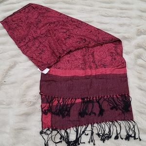 NWT Red and Black Paisley Scarf